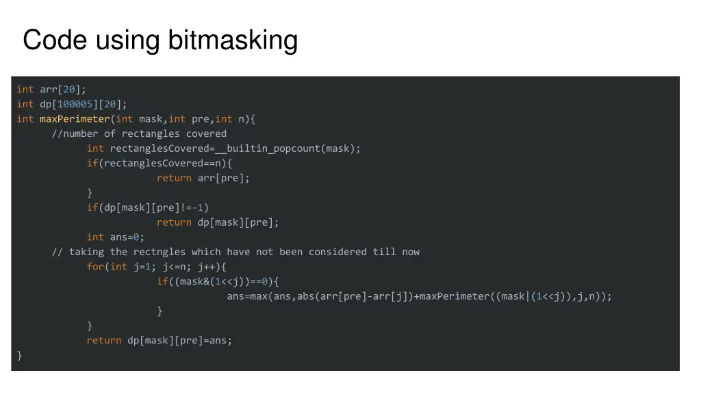 code using bitmasking