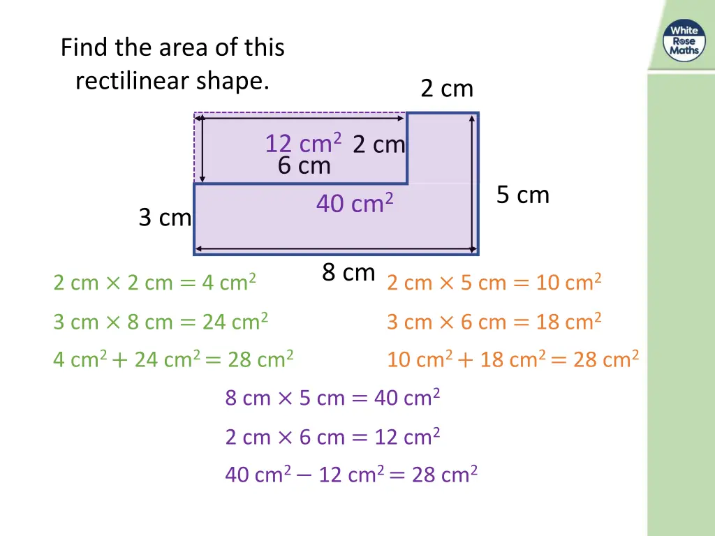 find the area of this rectilinear shape 2