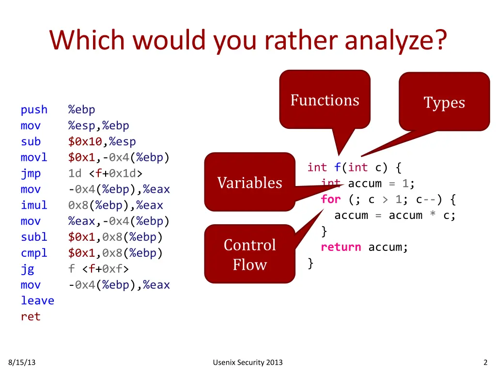 which would you rather analyze