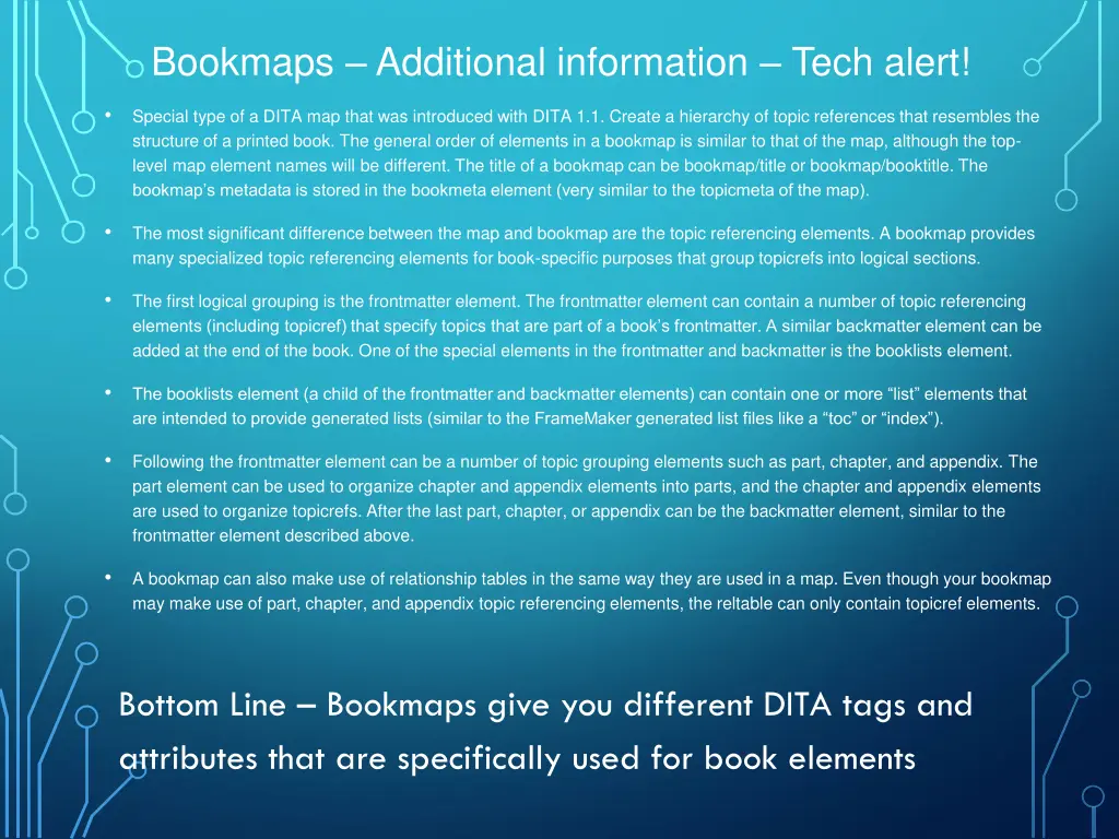 bookmaps additional information tech alert
