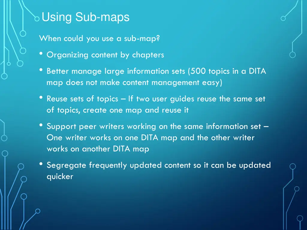 using sub maps