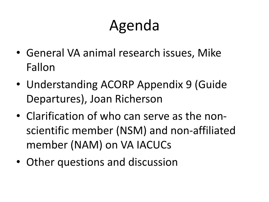 agenda