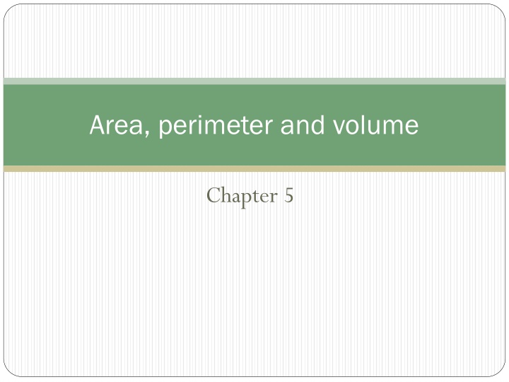 area perimeter and volume
