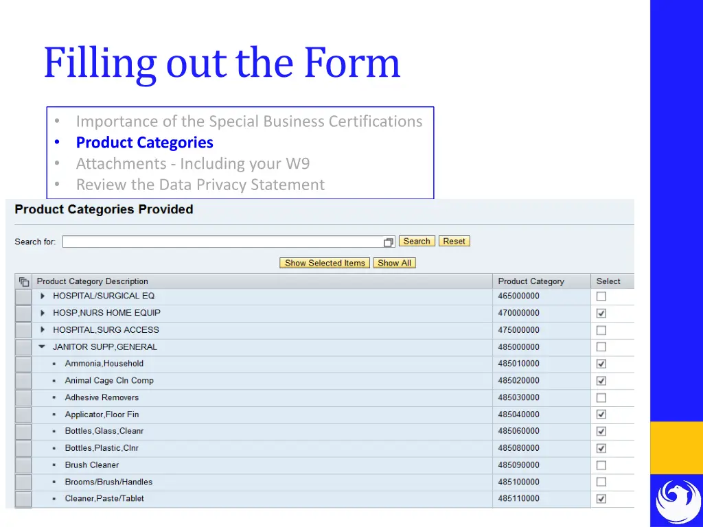 filling out the form 1
