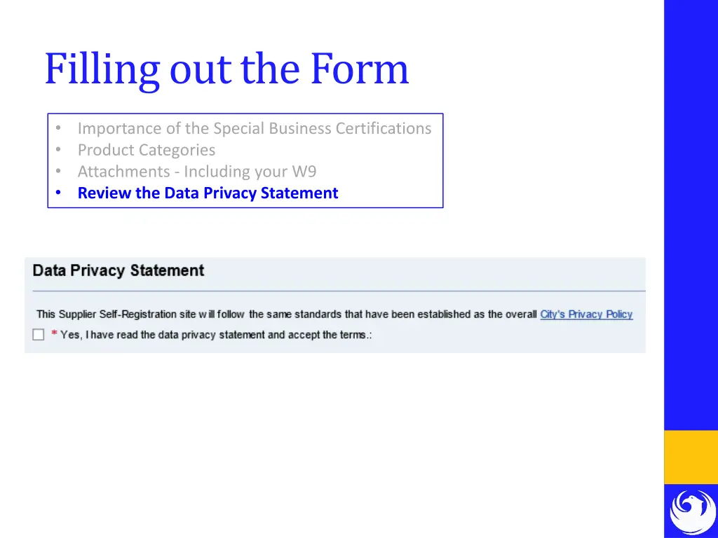 filling out the form 3