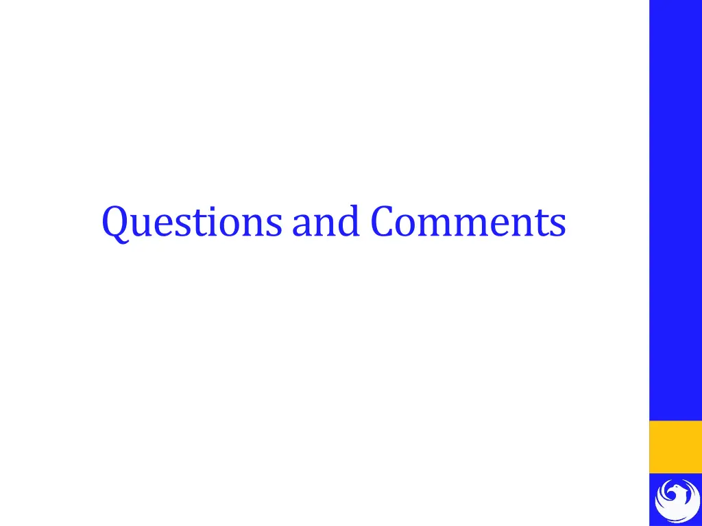 questions and comments