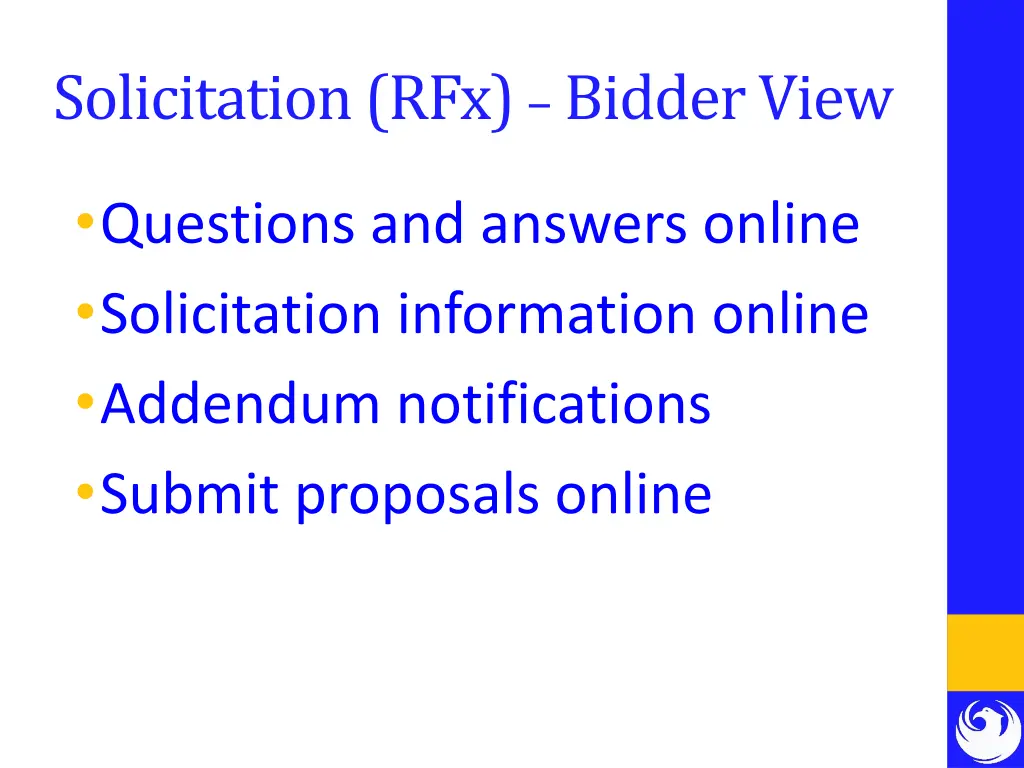 solicitation rfx bidder view
