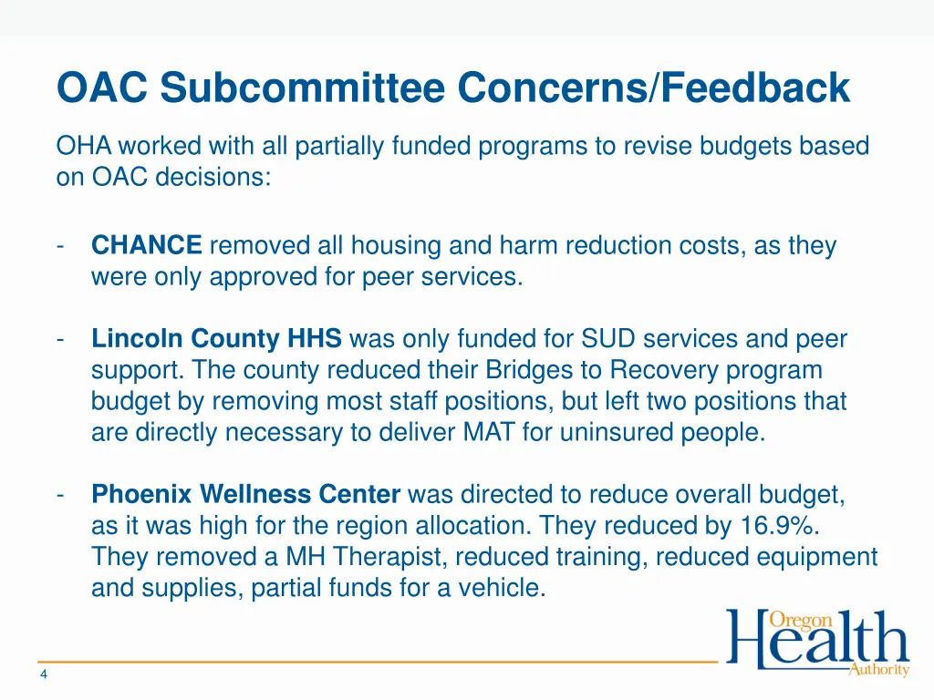 oac subcommittee concerns feedback 1