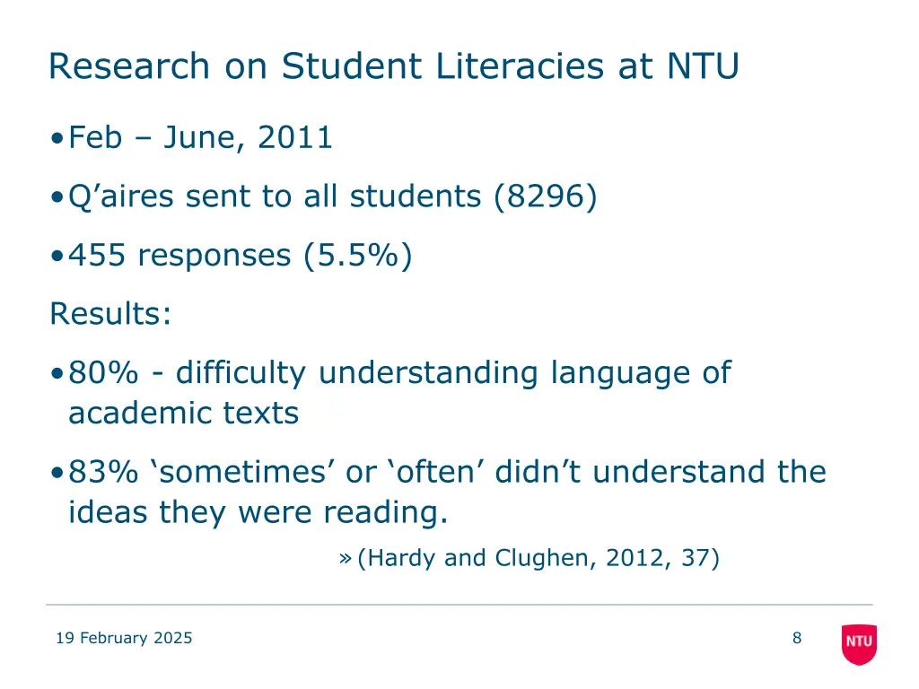 research on student literacies at ntu