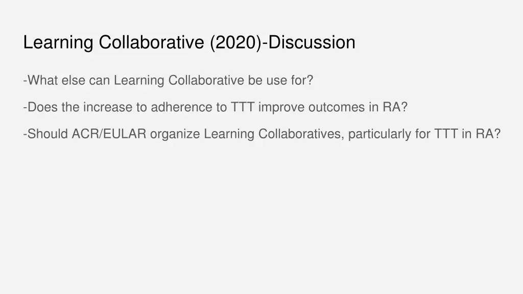 learning collaborative 2020 discussion