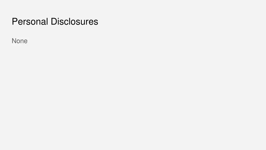 personal disclosures