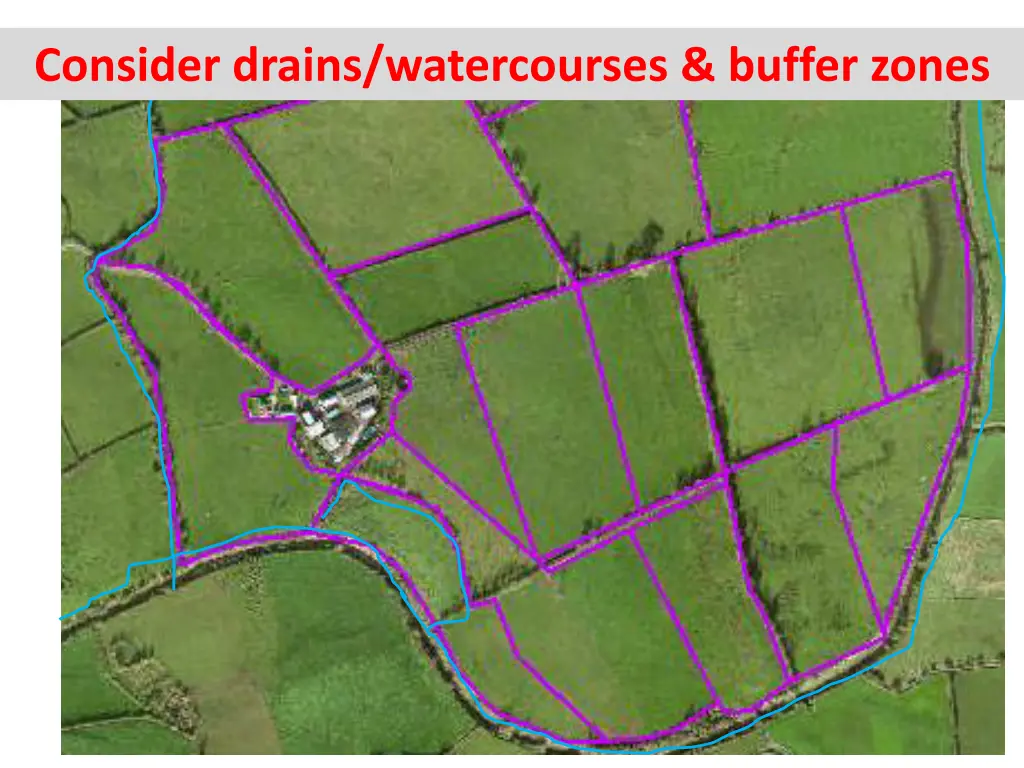 consider drains watercourses buffer zones
