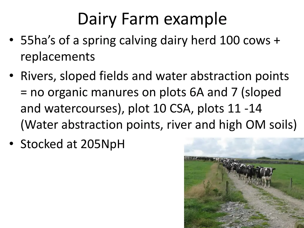 dairy farm example 55ha s of a spring calving