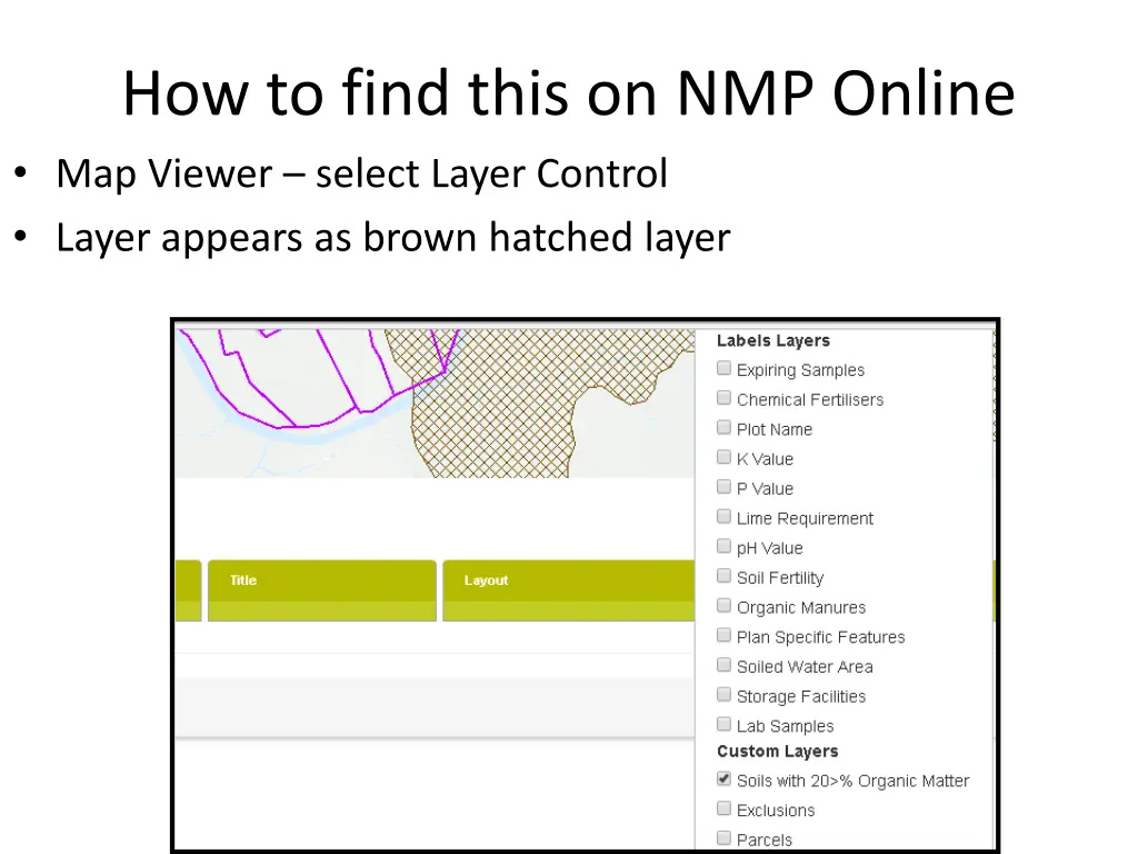 how to find this on nmp online map viewer select