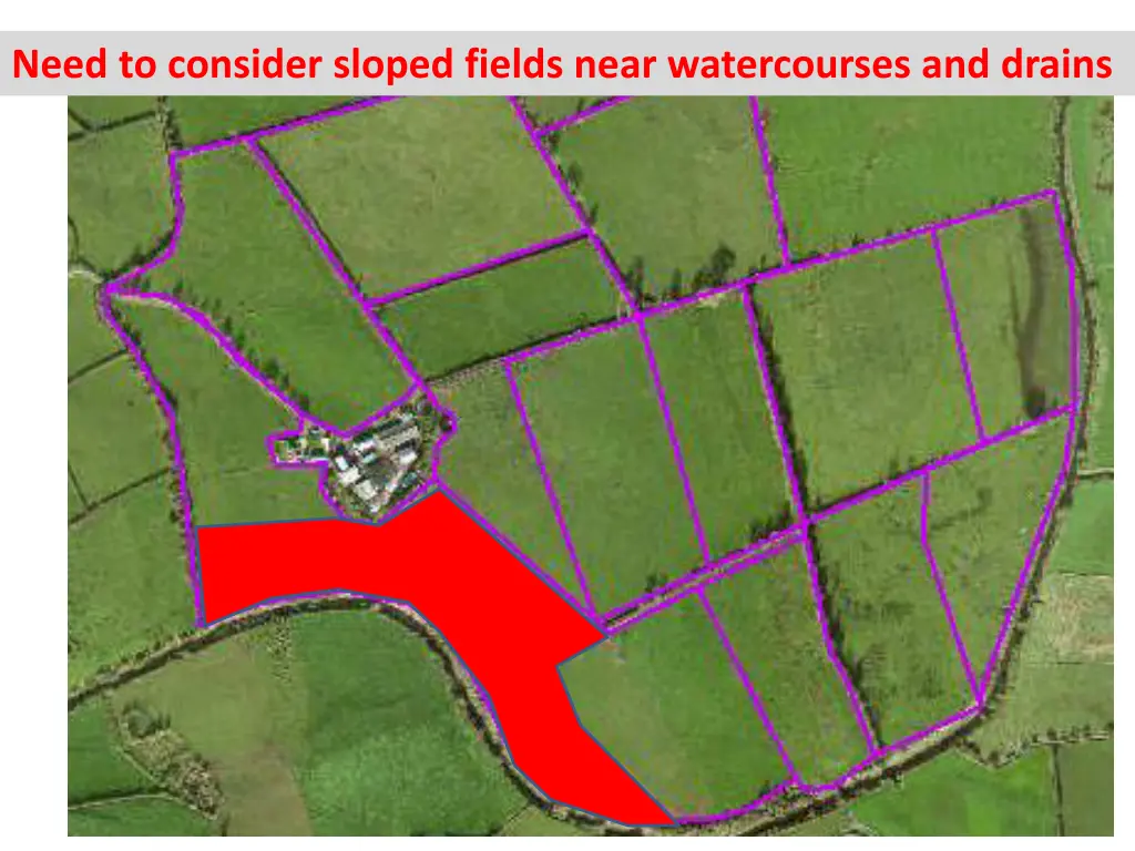 need to consider sloped fields near watercourses