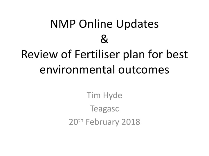 nmp online updates review of fertiliser plan