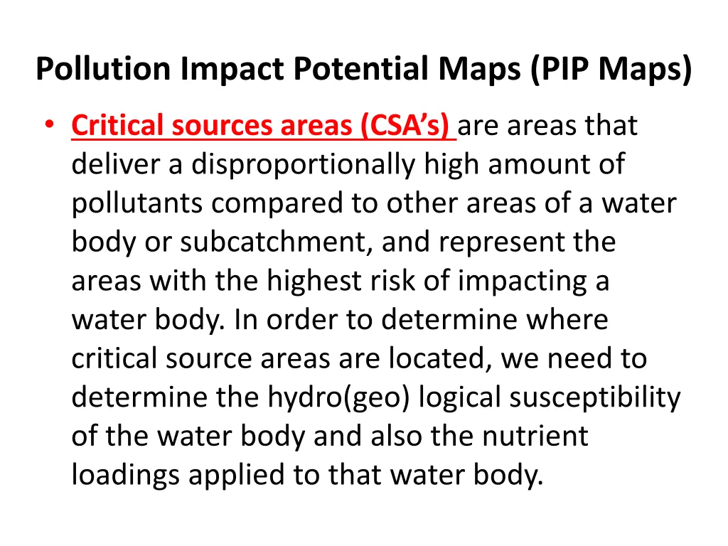pollution impact potential maps pip maps