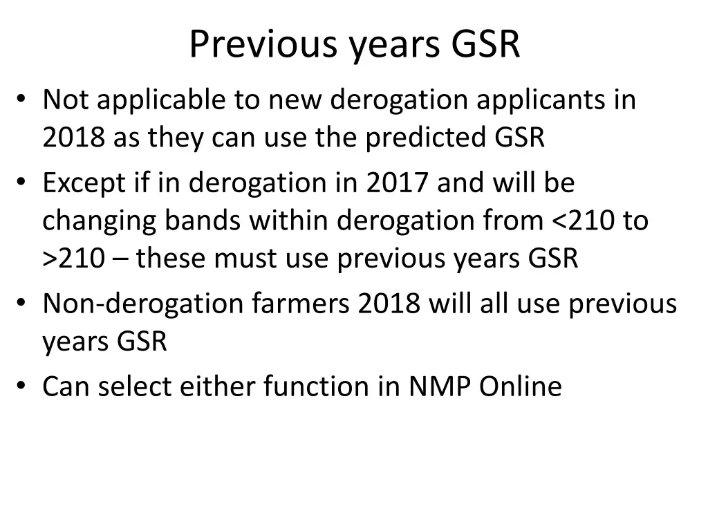 previous years gsr
