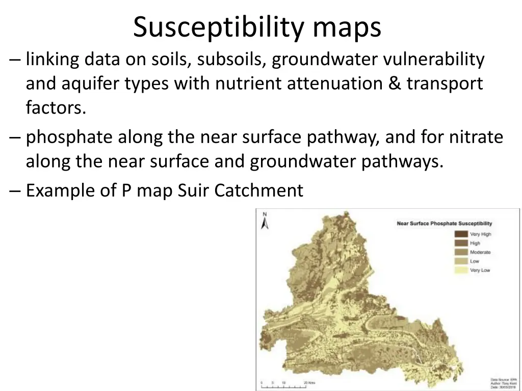 susceptibility maps linking data on soils