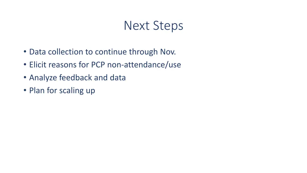 next steps