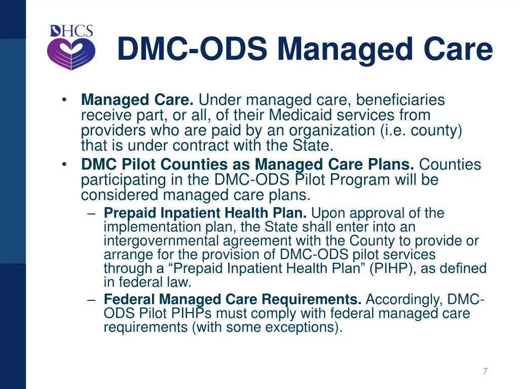 dmc ods managed care