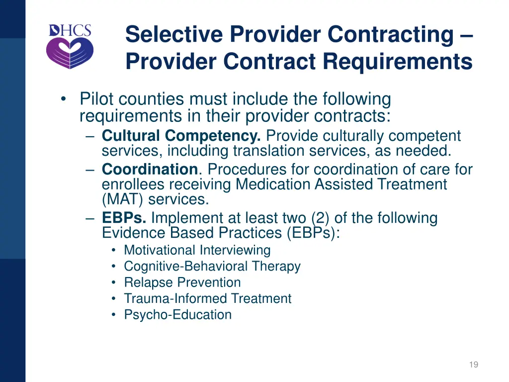 selective provider contracting provider contract