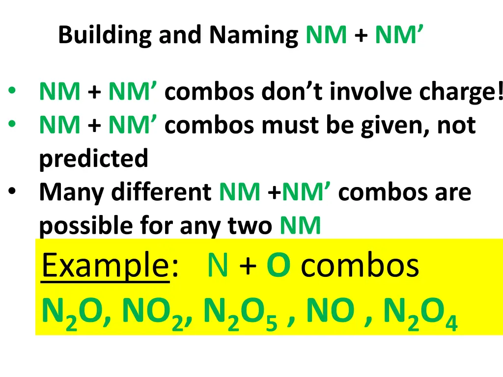 building and naming nm nm