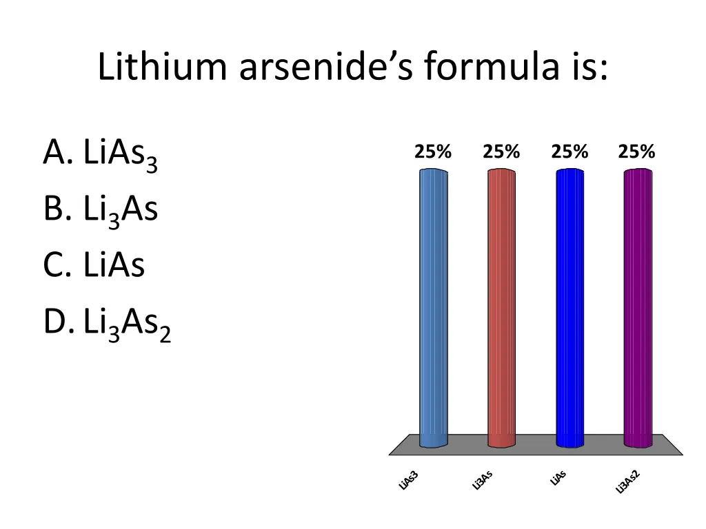 lithium arsenide s formula is