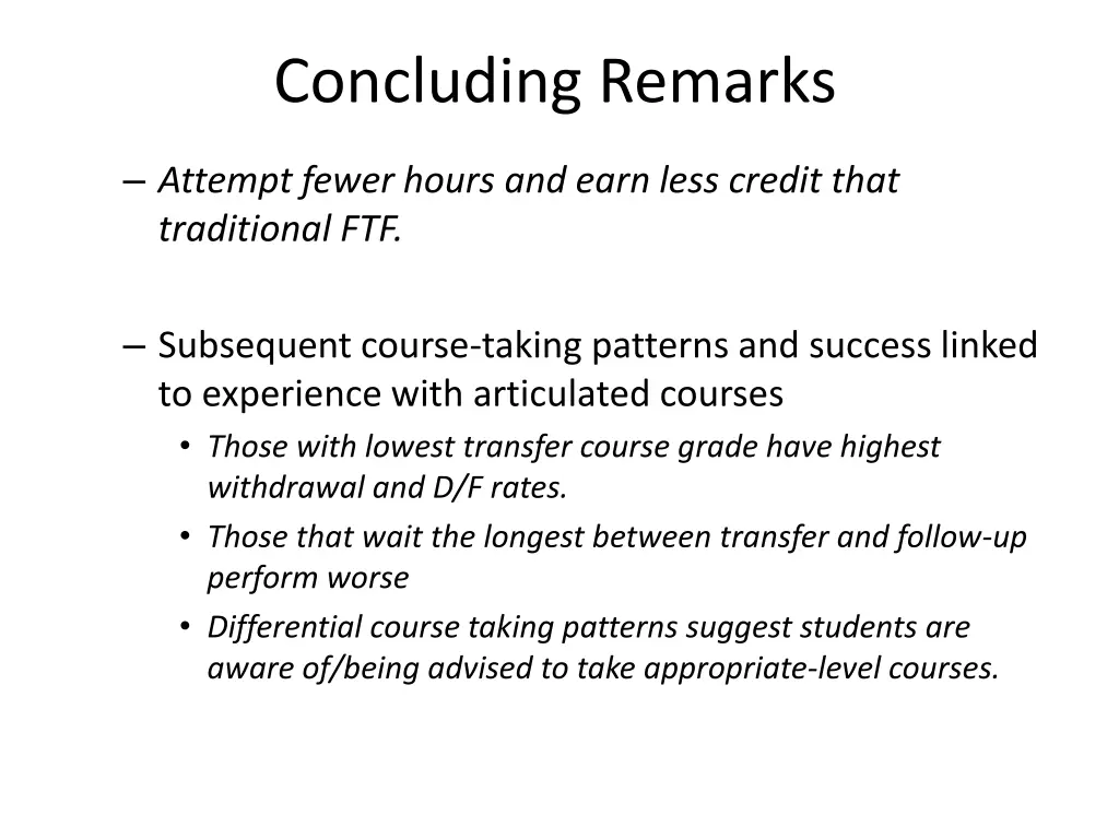 concluding remarks 1