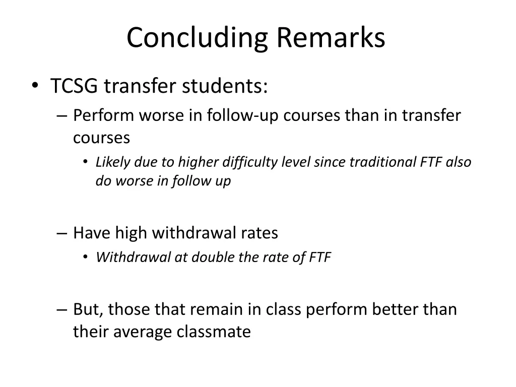 concluding remarks