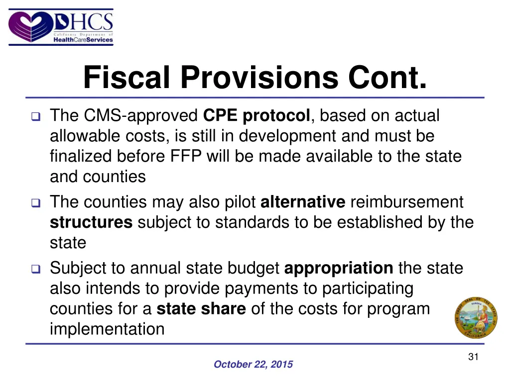fiscal provisions cont