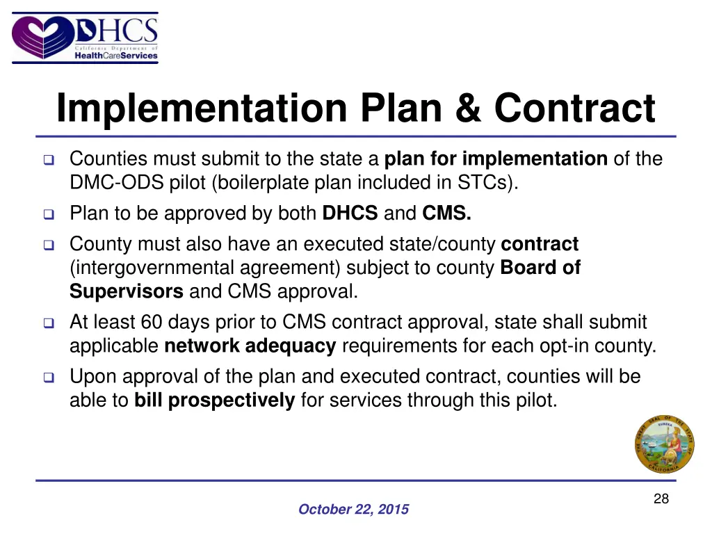 implementation plan contract
