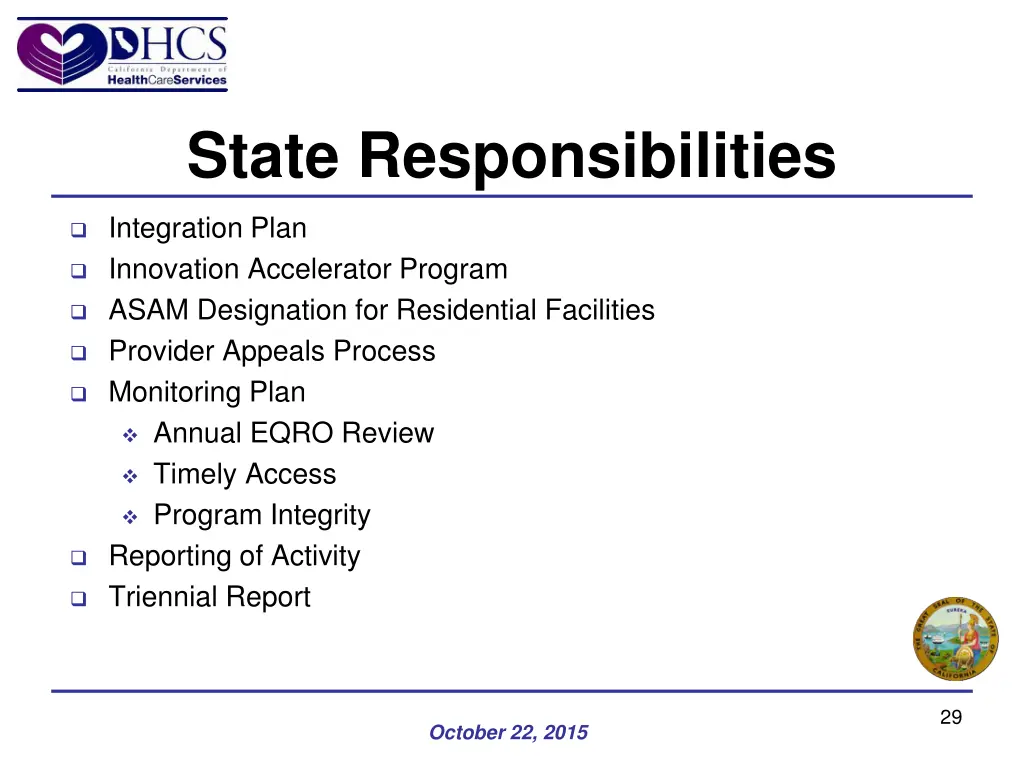 state responsibilities
