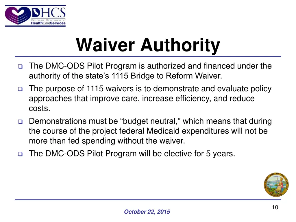 waiver authority