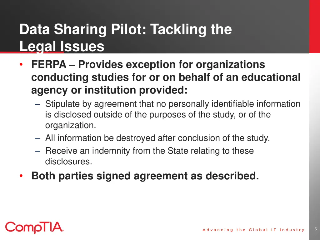 data sharing pilot tackling the legal issues