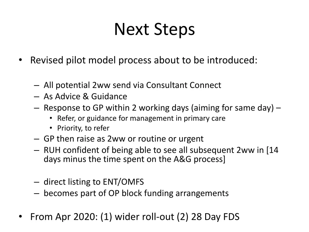 next steps