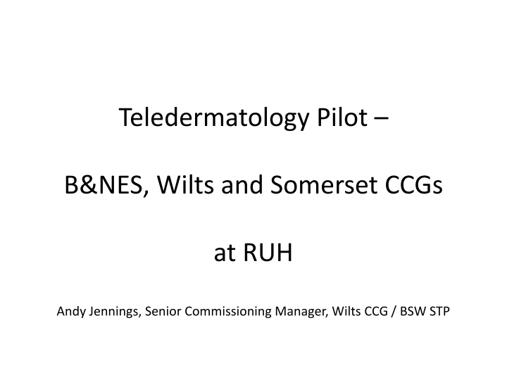 teledermatology pilot