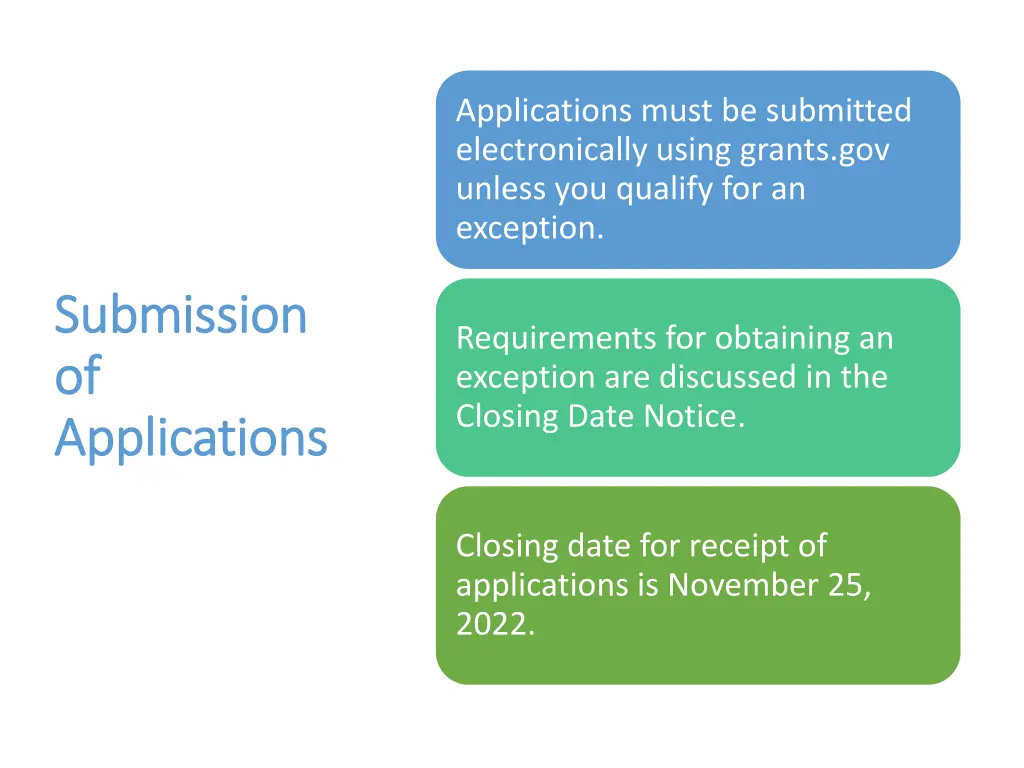 applications must be submitted electronically