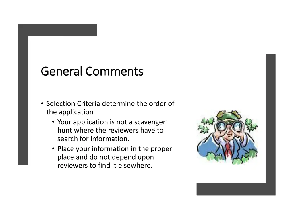 general comments general comments