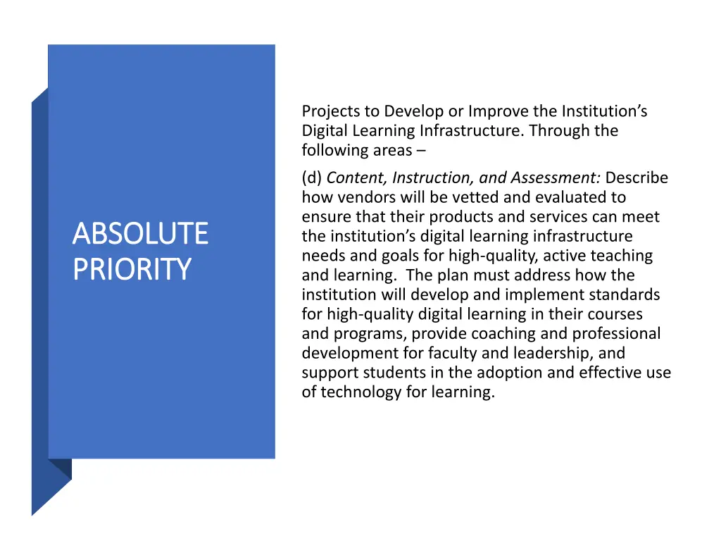 projects to develop or improve the institution 3