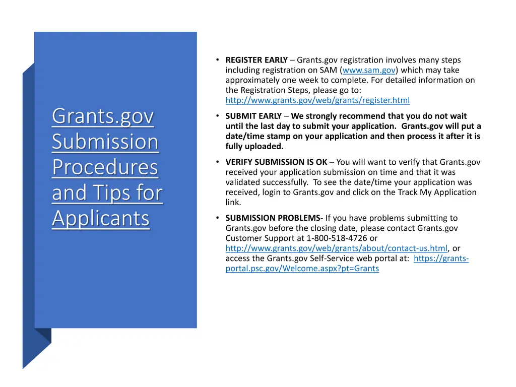 register early grants gov registration involves