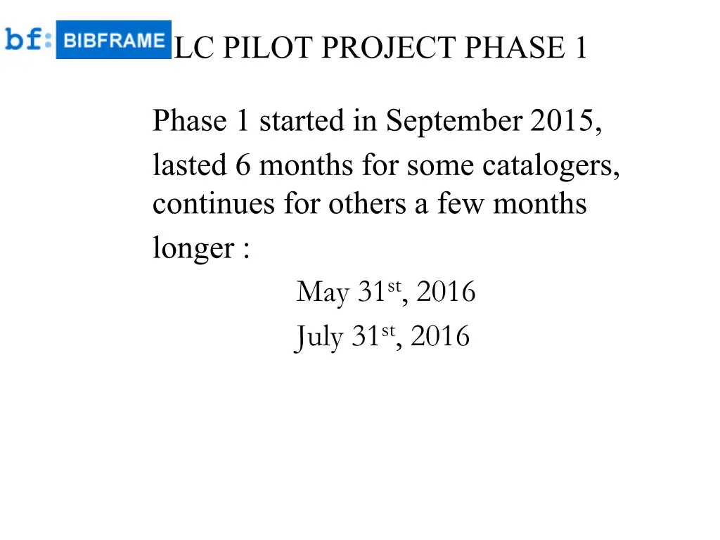 l lc pilot project phase 1 1