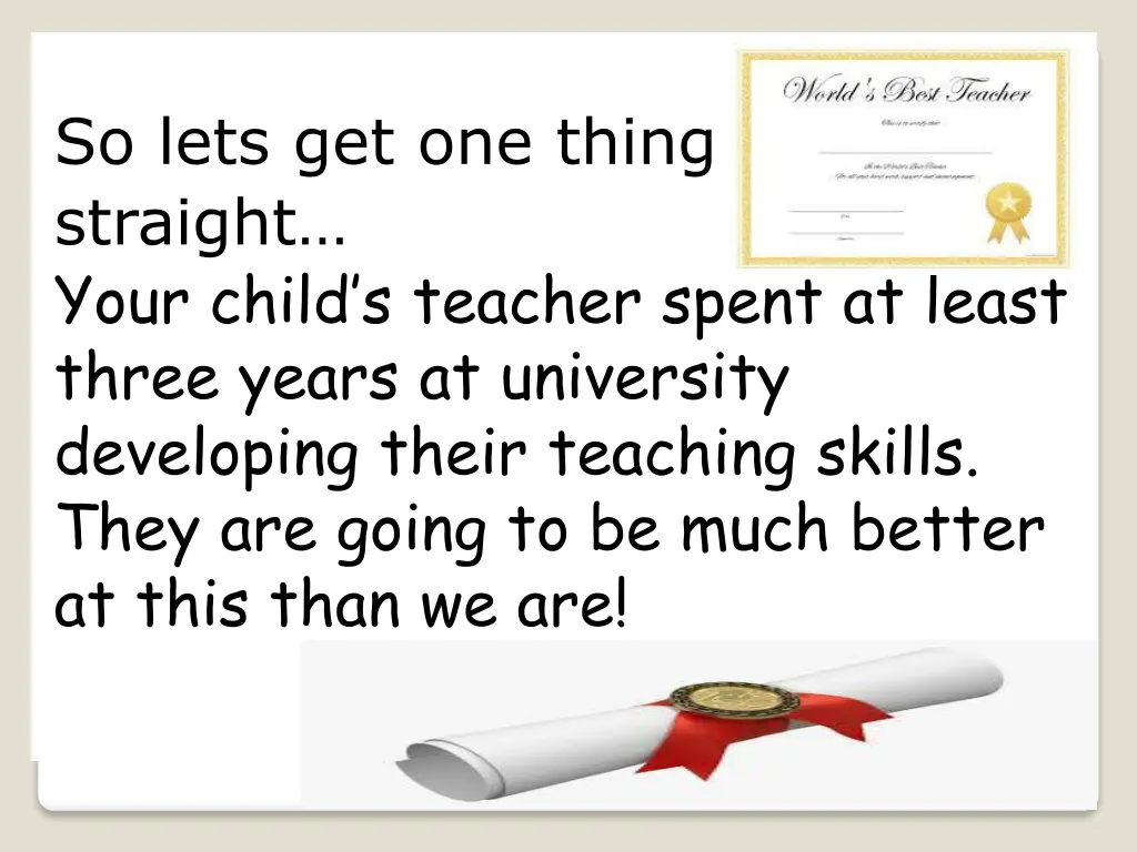 so lets get one thing straight your child