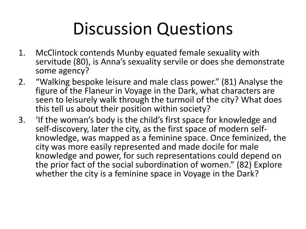 discussion questions