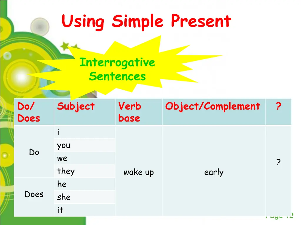 using simple present 3