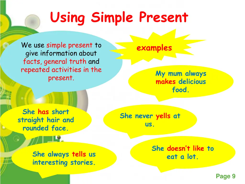 using simple present
