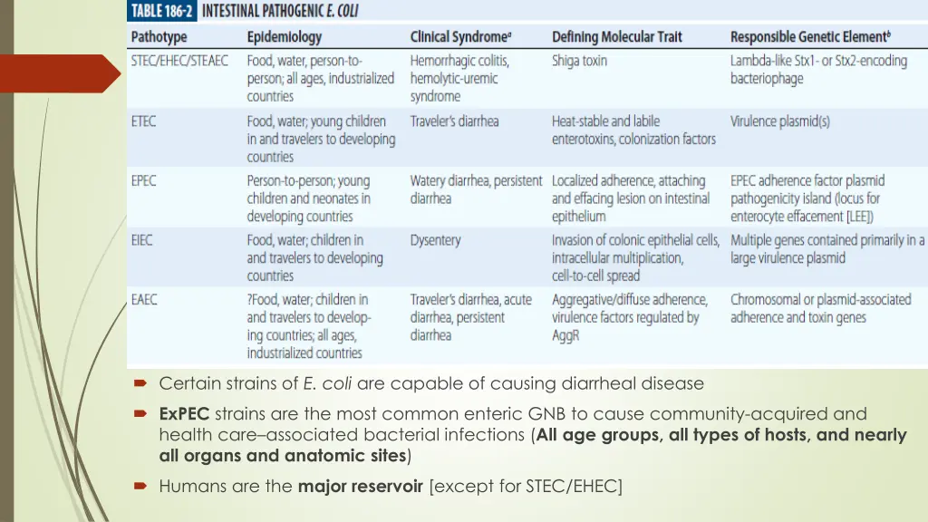 certain strains of e coli are capable of causing