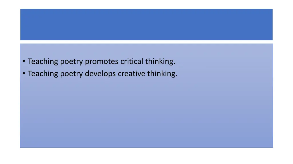 teaching poetry promotes critical thinking