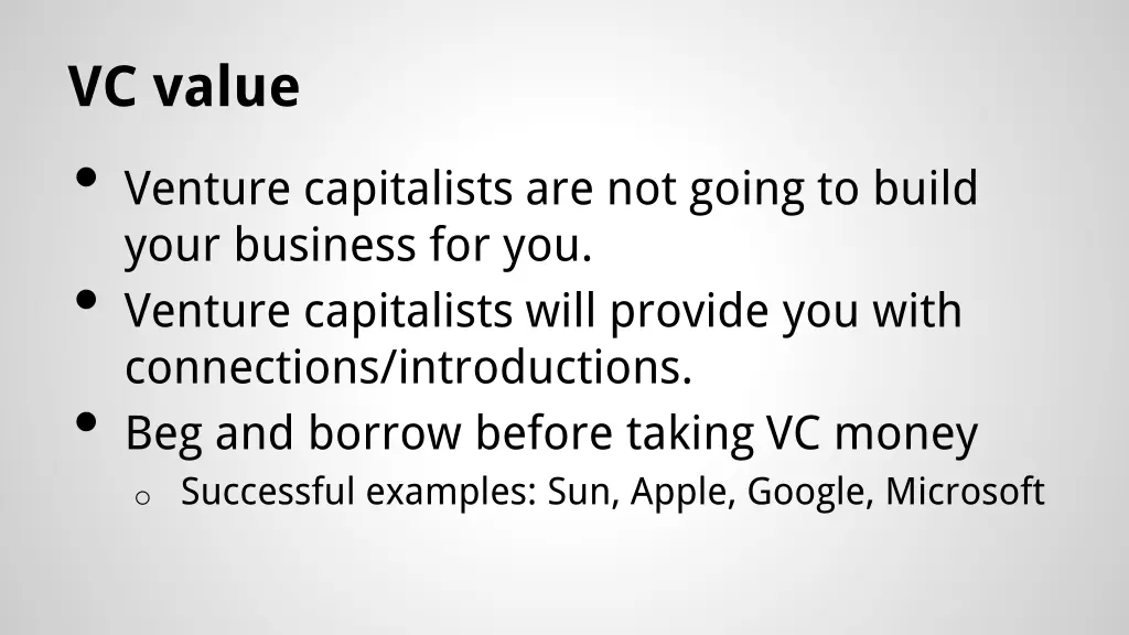 vc value venture capitalists are not going