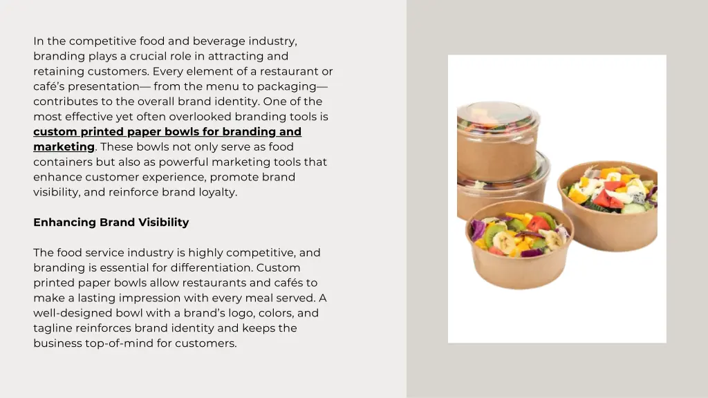 in the competitive food and beverage industry